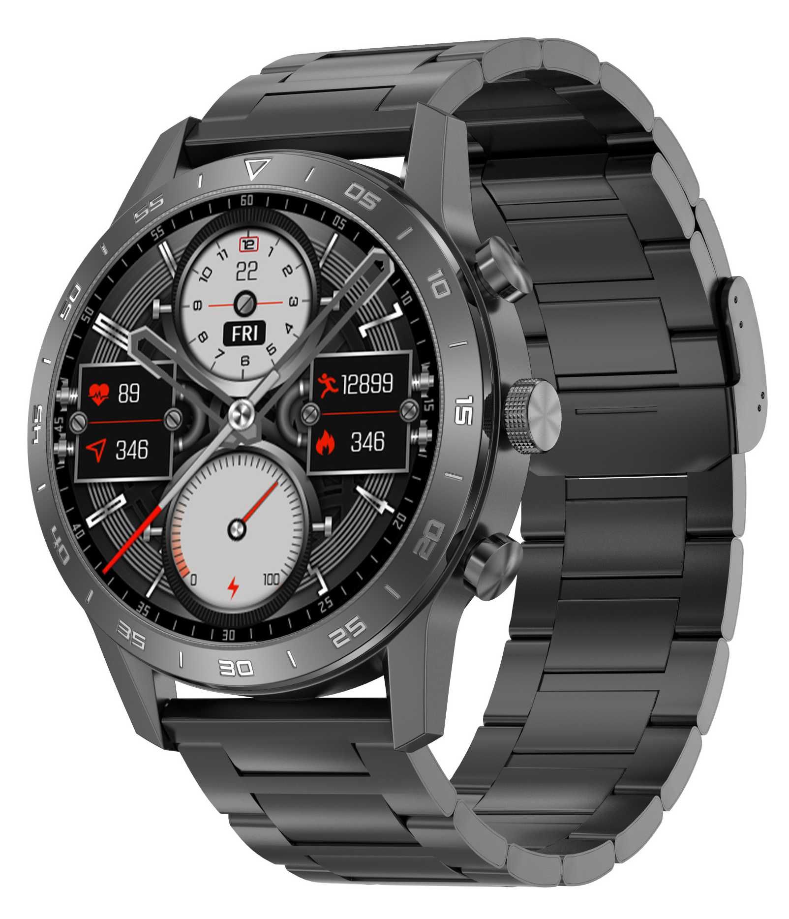 PASEK STALOWY BRANSOLETA klasyczna 22mm do smartwatch zegarek teleskop