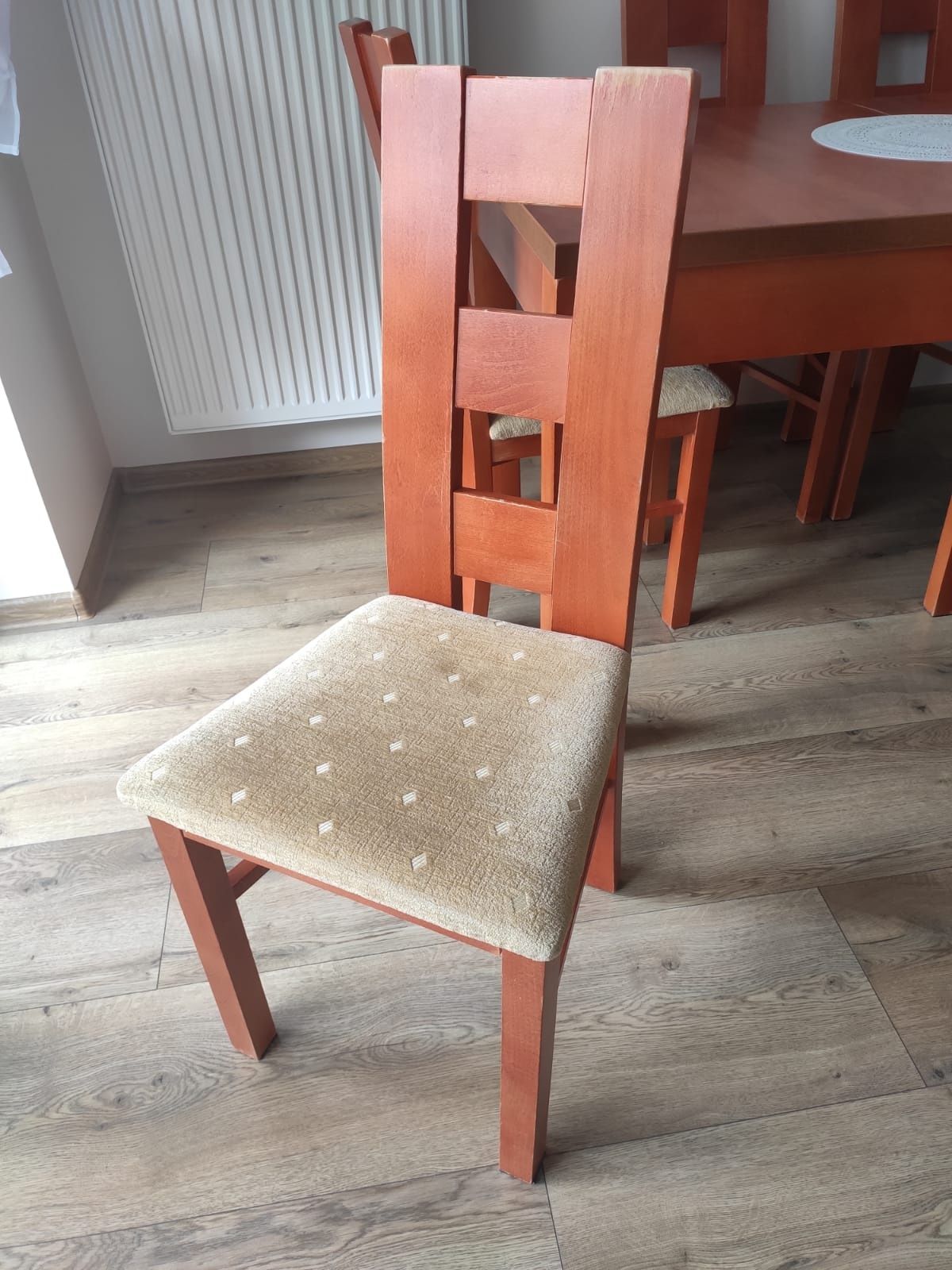 Stół 80/140 + 6 krzeseł drewnianych # możliwość rozłożenia do 200cm