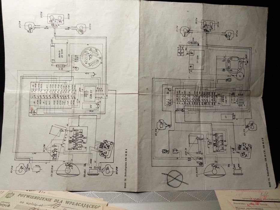 Motocykl Triumph 1938 - Stare Dokumenty zakupu, opłaty - Auto Union