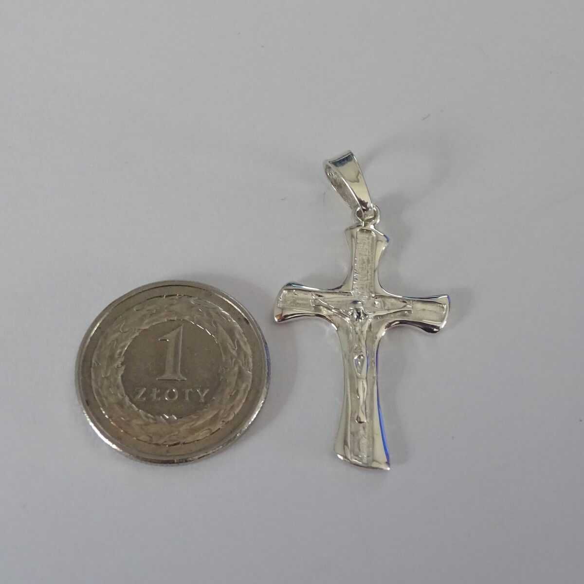 Męski krzyżyk srebrny, krzyż srebrny męski Warszawski, srebro 925, 4cm