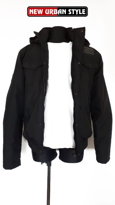 Bardzo ciepła kurtka czarna z kapturem New Urban Style czarna nowa