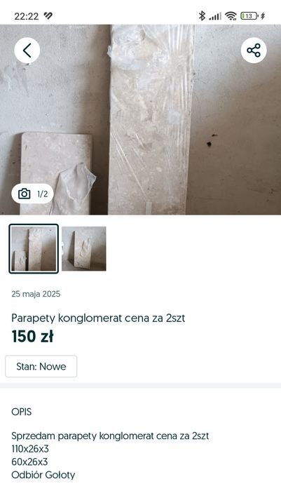 Parapety konglomerat nowe