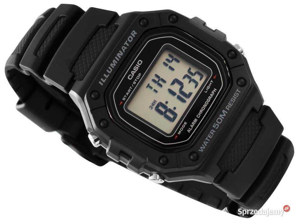CASIO ZEGAREK MĘSKI CASIO W-218H-1AVEF, kolor czarny, wodoodporny