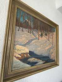 Obraz olejny Paul Weimann Karkonosze Zima