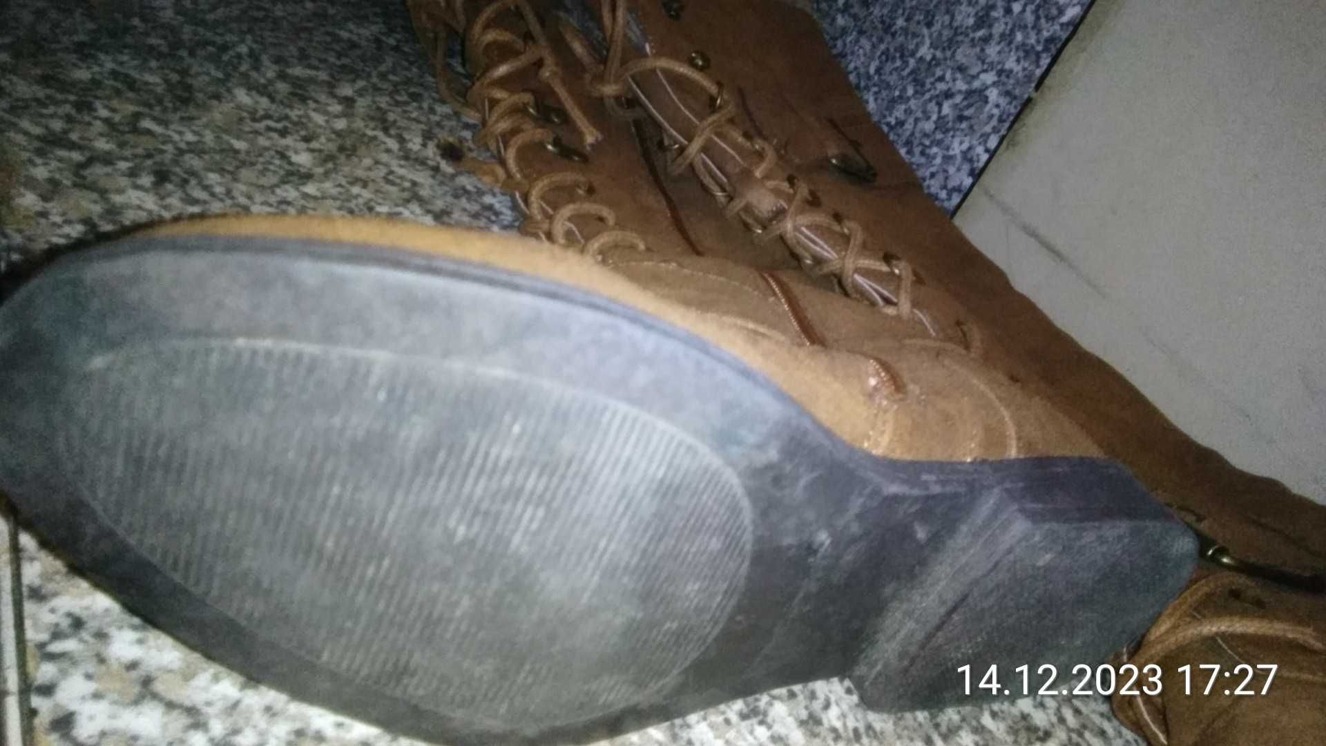 Addison Zamszowe rudo brązowe kozaki 36