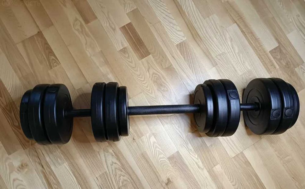 Гантели 2х26 + соединитель/переходник в штангу/комплект 52кг 3в1