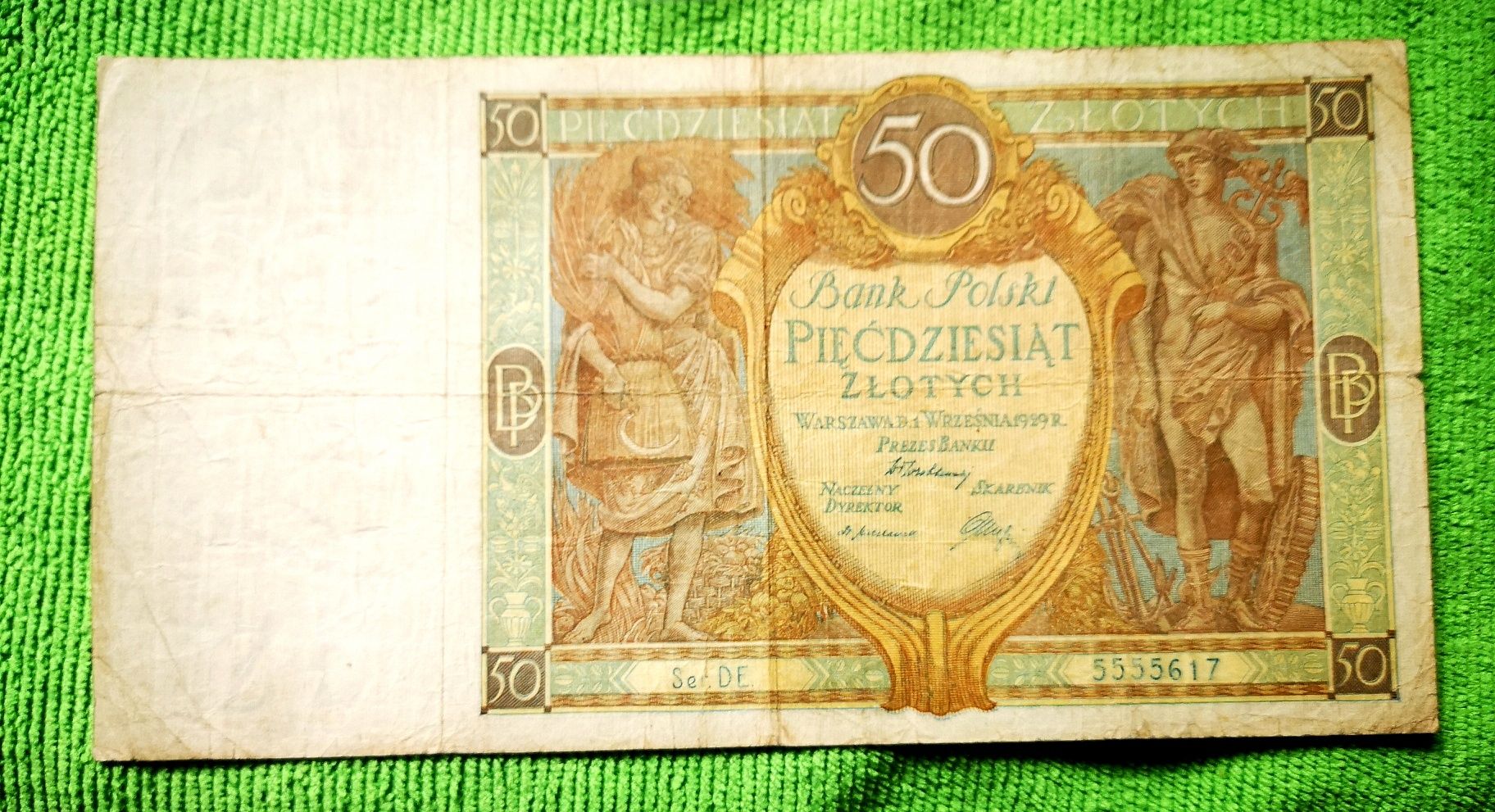 Banknot 50zł 1929r seria DE