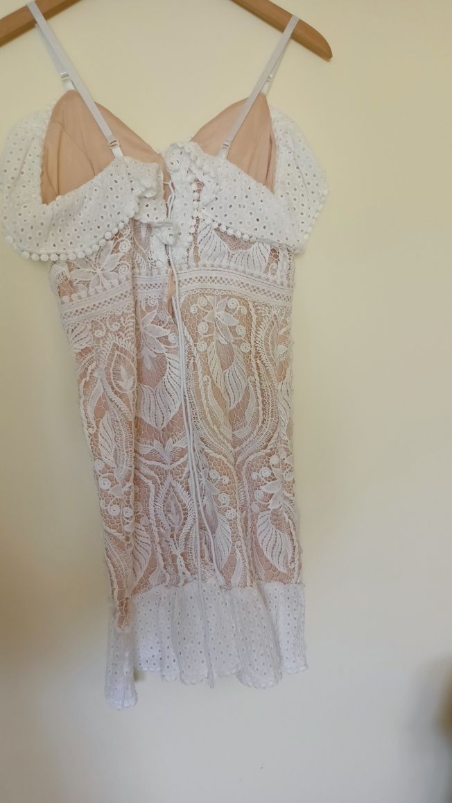Sukienka boho biala m l