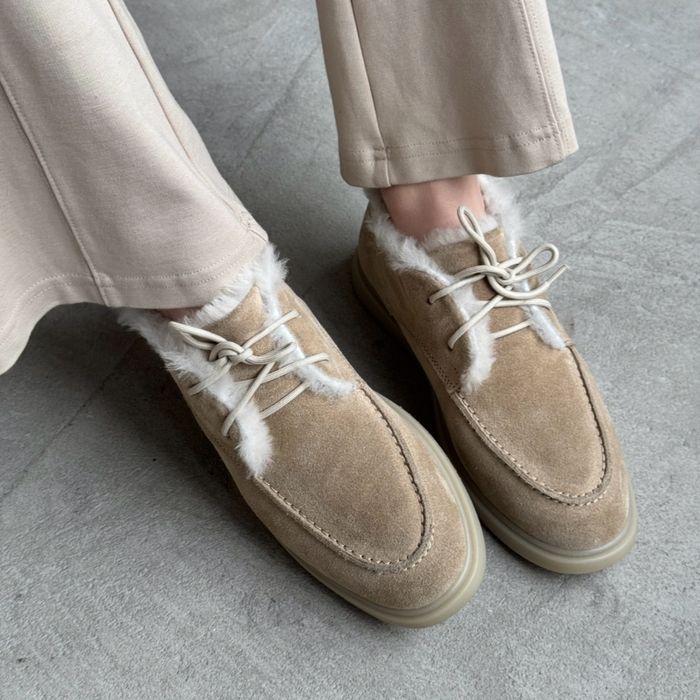 Жіночі лофери на овчині беж 36-23.5 см