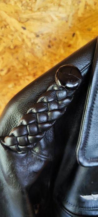 Kurtka skórzana czarna płomienie pasek gruba motocyklowa alternative o