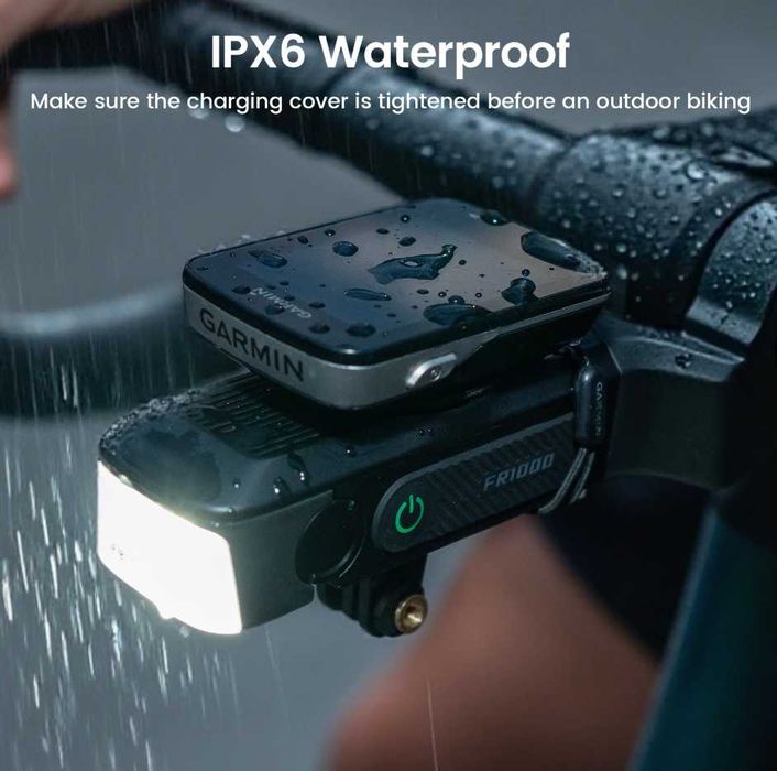 Велосипедный фонарь, фара RAVEMEN FR1000 с креплением для GPS Garmin