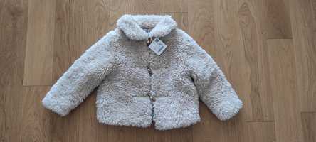 116 nowe Zara futerko beżowe płaszcz płaszczyk