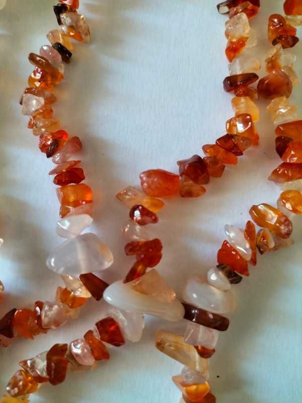 Conjunto em ágata cornalina e madrepérola