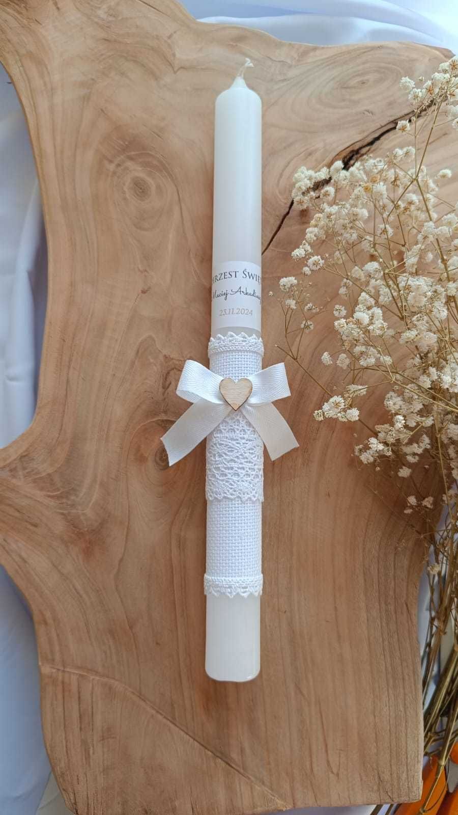 Boho Świeca do Chrztu Świętego
