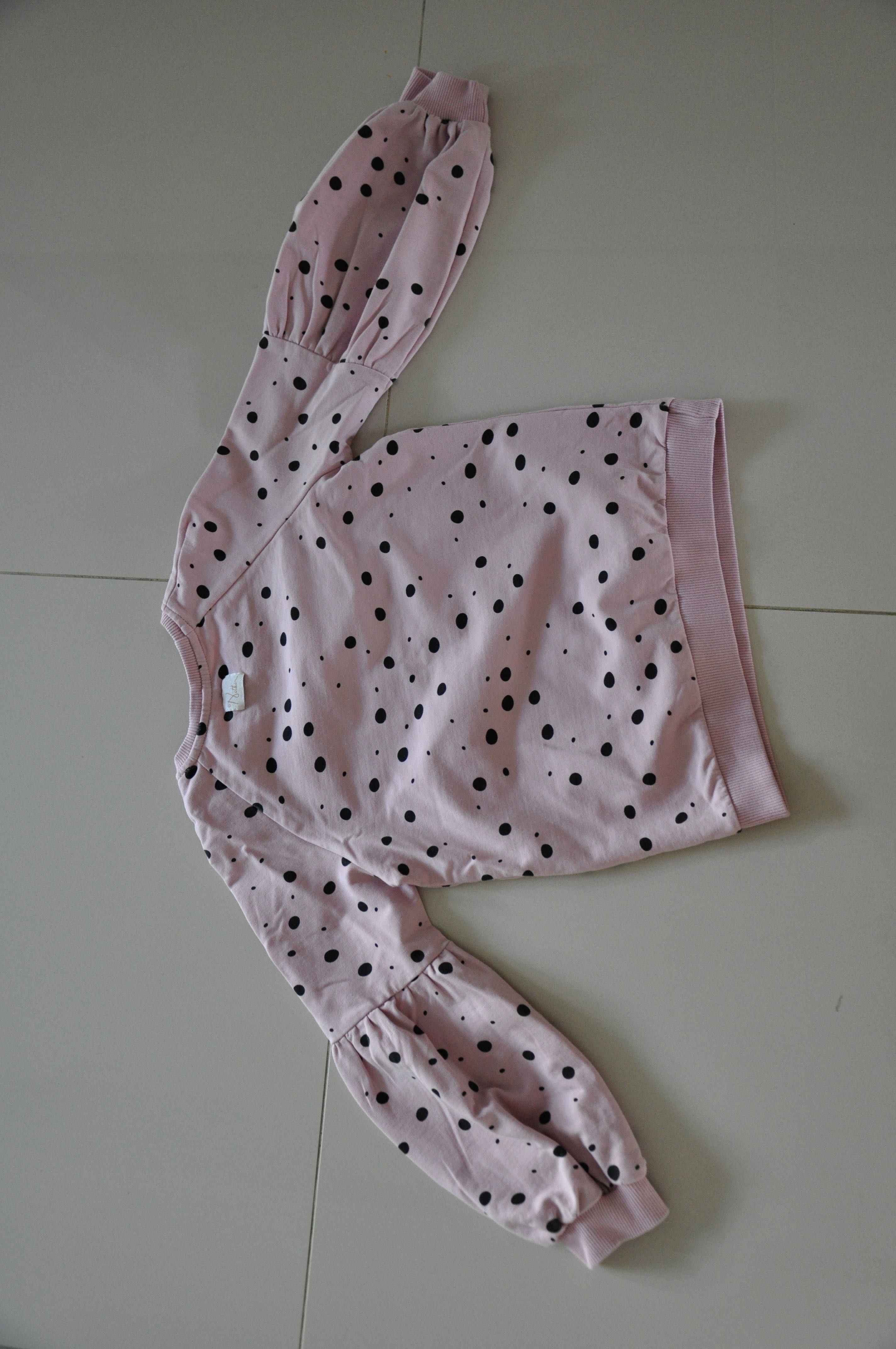 Bluza w kropy z bufiastymi rękawami NITKI r. 116/122 cm