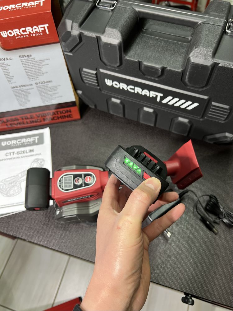 НОВИНКА! Виброприсоска для плитки WORCRAFT CTT-S20LiM До 60 кг Ø123 мм
