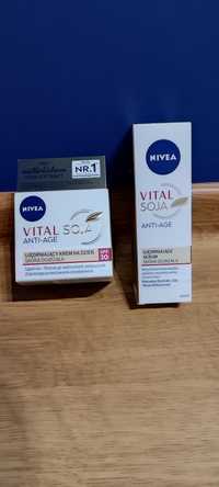 Nivea zestaw Vital Soja Anti Age Serum Do Twarzy 40 ml i krem do twarz