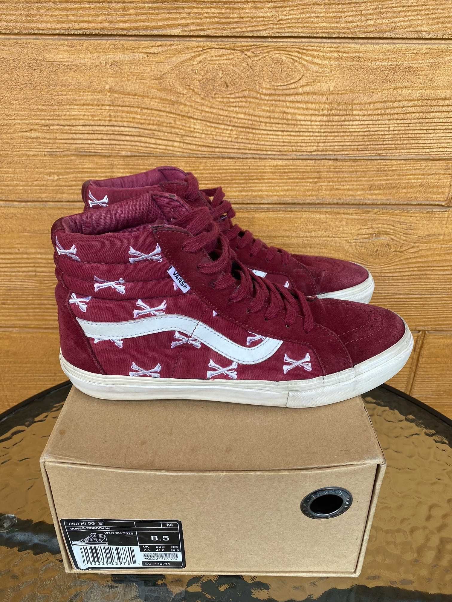 Buty vans Vans x wtaps SK8-HI Burgundy Crossbones rozm41