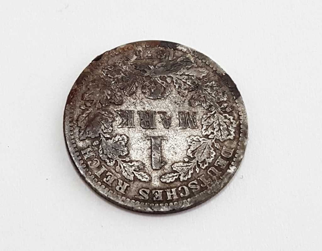 Srebrna moneta 1 MARK 1875 rok - F - duży Orzeł