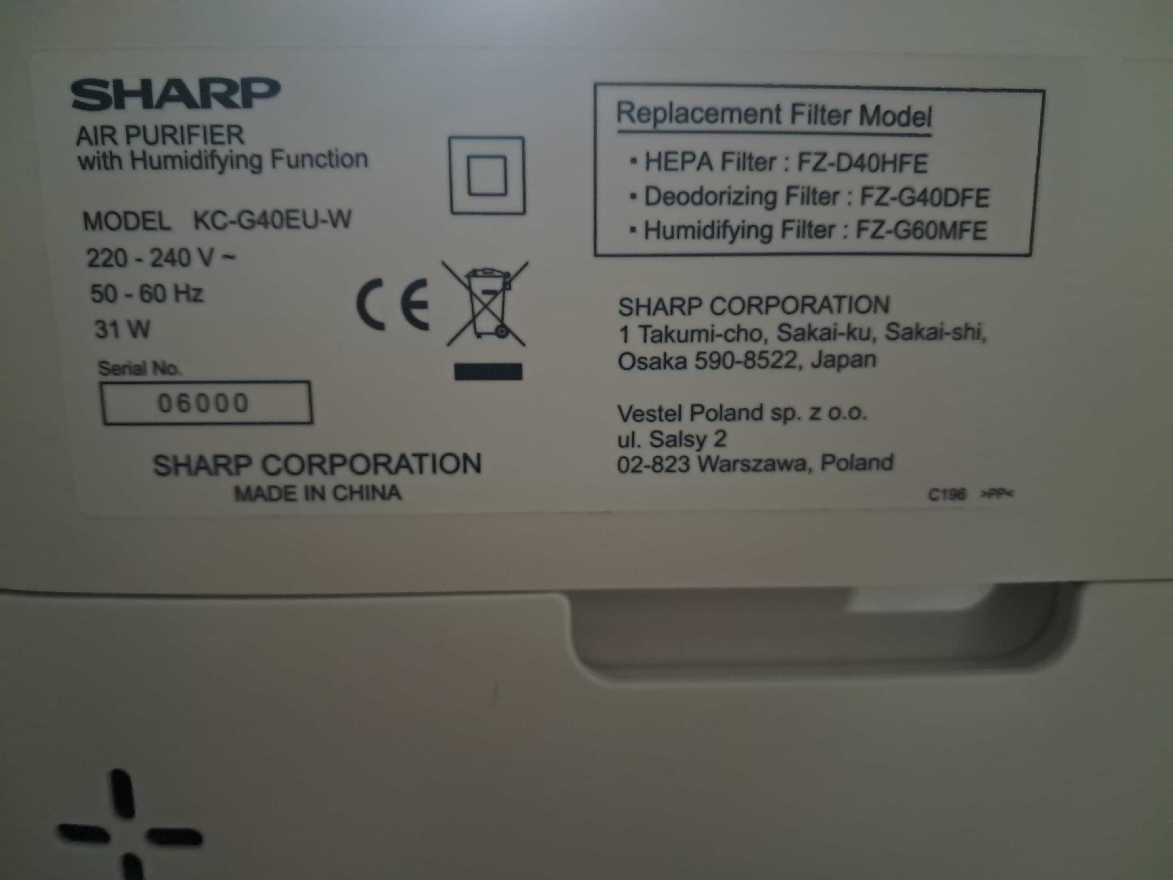 Oczyszczacz nawilżacz powietrza SHARP