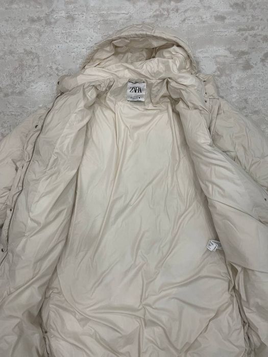 пуховик довгий Zara пальто пухове