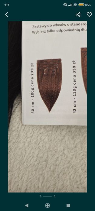 Nowe włosy cameton hair 30cm 90g czarne