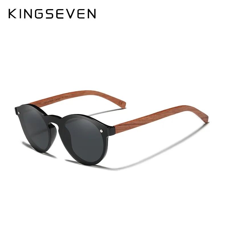 Okulary przeciwsłoneczne drewniane KINGSEVEN z filtrem UV-400 i polar.