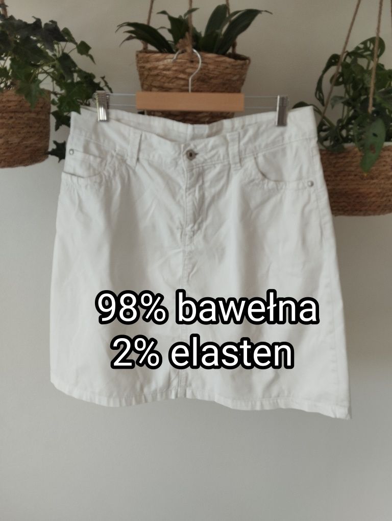 Letnia  spódnica, biała, trapezowa r.38 flash jeans