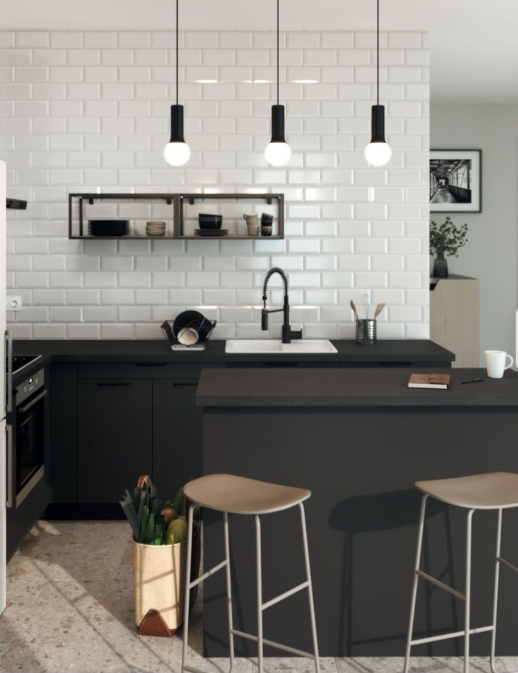 Azulejo branco para cozinha