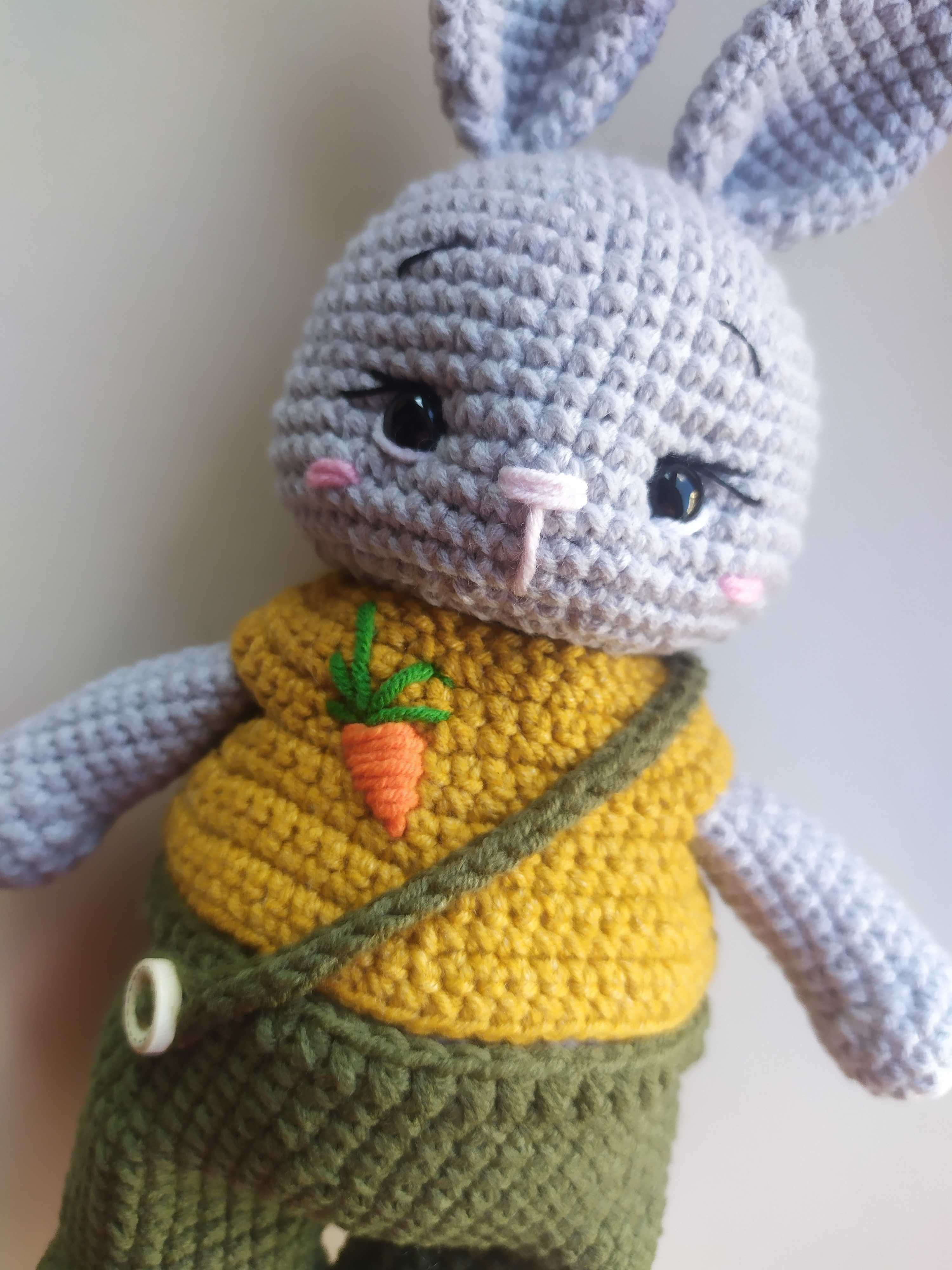 Królik zajaczek na szydełku, amigurumi, Handmade