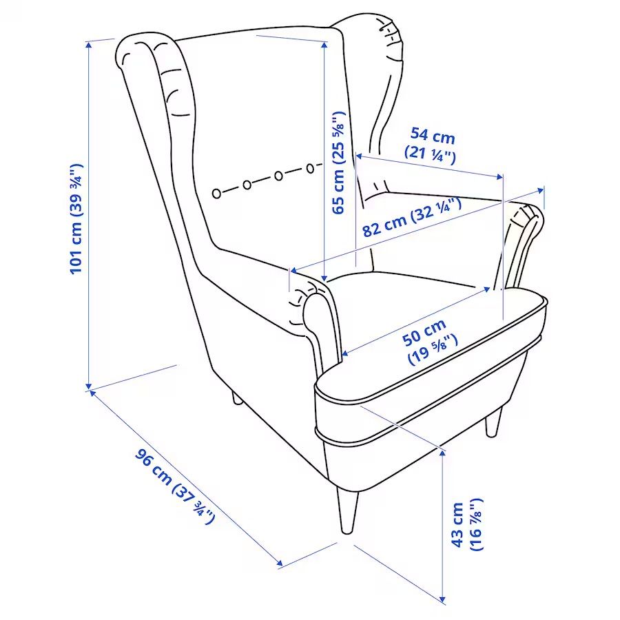 Fotel uszak ciemnozielony IKEA