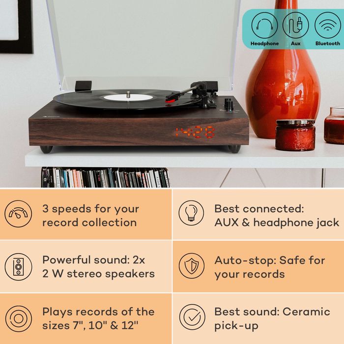 Програвач   TT-Classic Chrono Record Player,Bluetooth, 33/45/78 об/хв