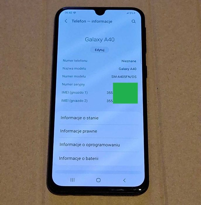 Telefon Samsung A40 oraz A41 oraz Xcover 5
