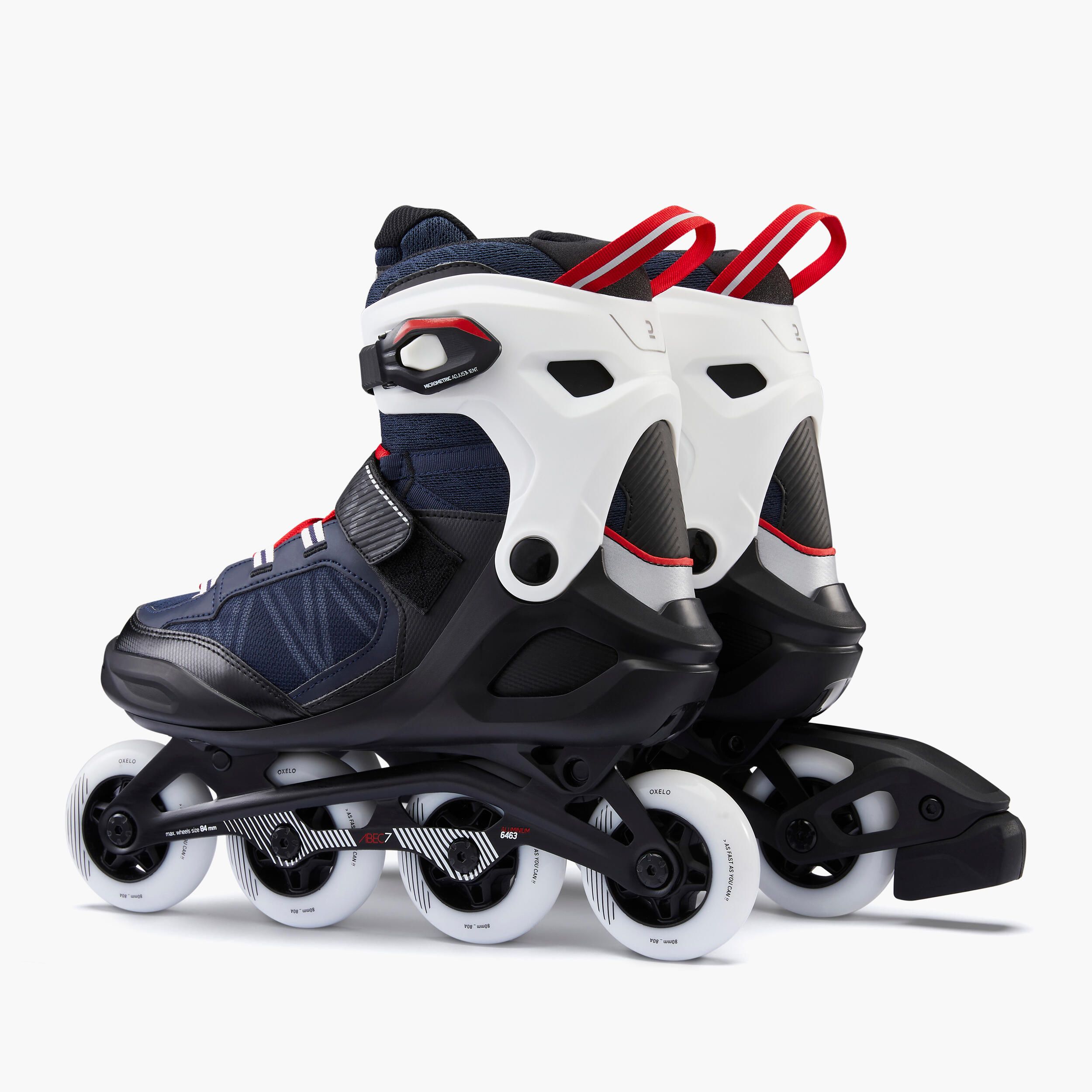 Patins em Linha Adulto FIT500 Azul/Vermelho