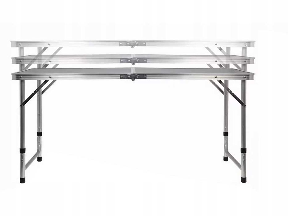 ZESTAW KEMPINGOWY - składany stół + 4krzesła kolor KREMOWY