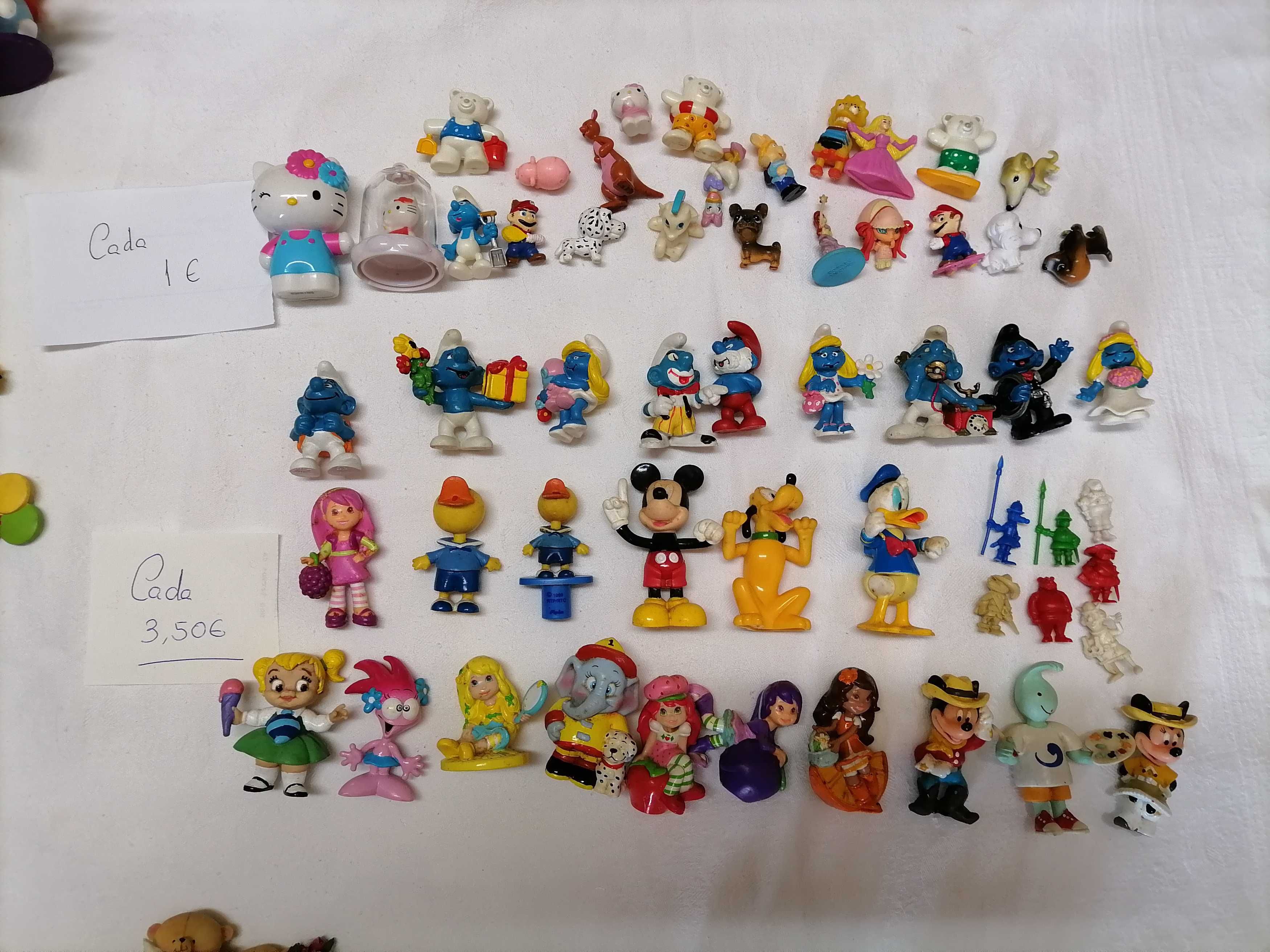 Diversas Figuras pvc antigas Disney Forever friends Estrunfes smurfs