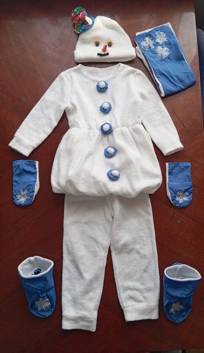 Костюм новогодний снеговик на утренник 3-5 лет