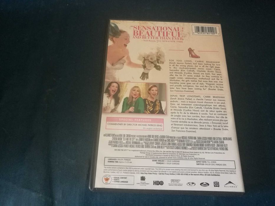 SEX AND THE CITY - MOVIE 	DVD -REGIÃO 1(Canada) (legendagem em Inglês)