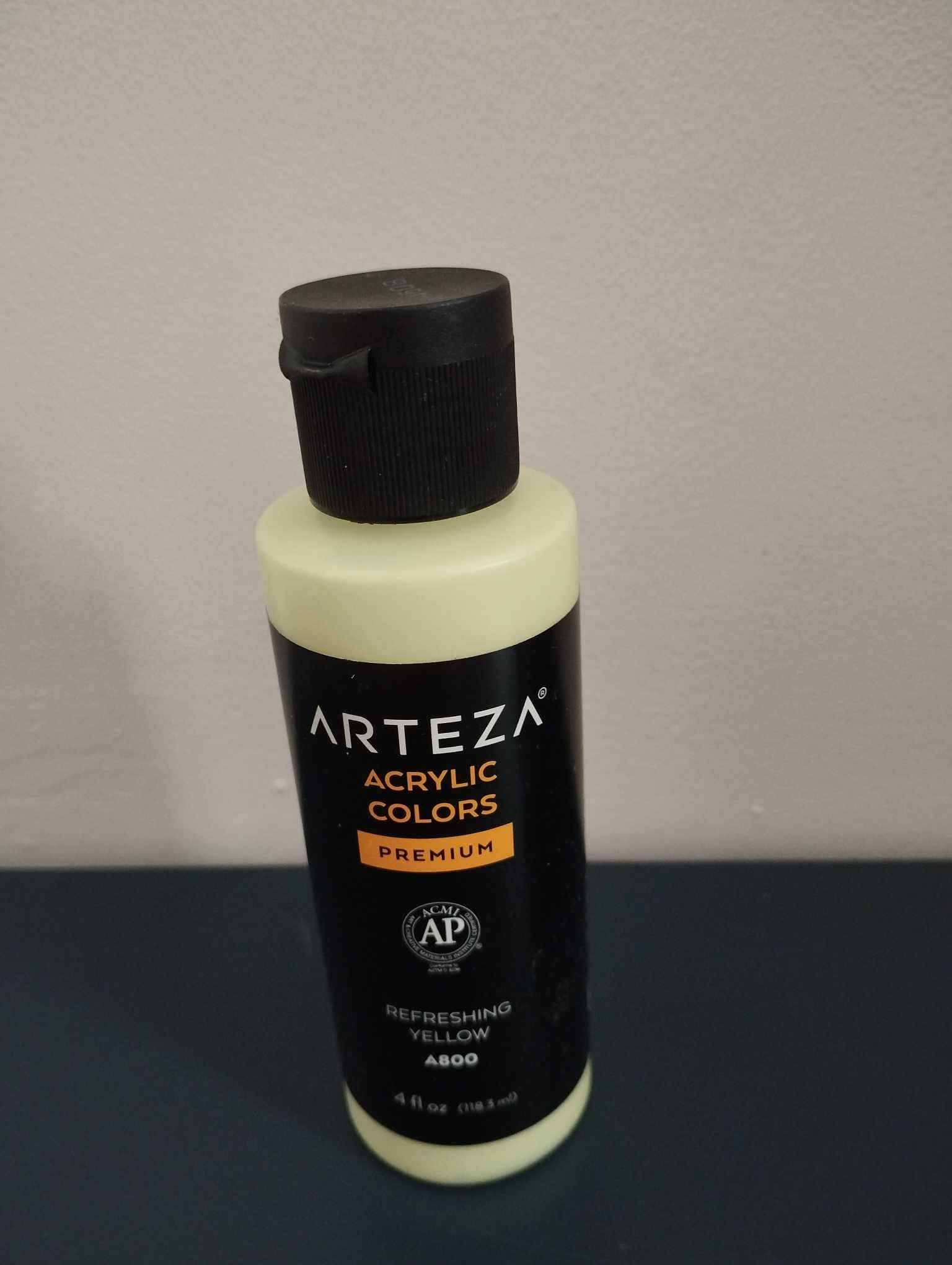 Farba akrylowa żółta do płótna drewna szkła tkanin ceramiki 118ml A800