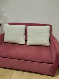 Różowa rozkładana sofa/łóżko/kanapa dla dziecka 2 osobowa