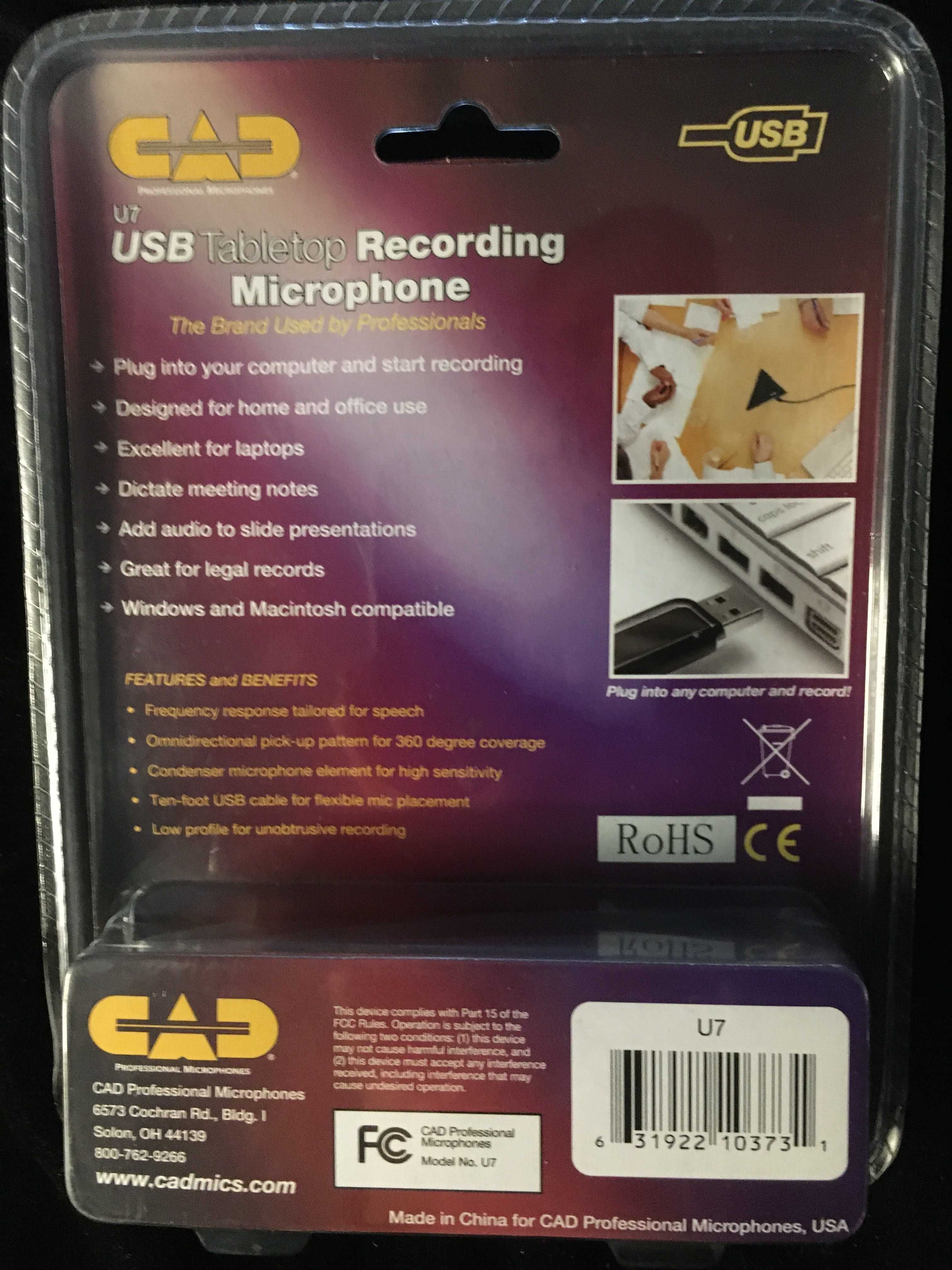 CAD U7 - USB Tabletop Recording Microphone