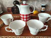 Kawowy zestaw Porcelana Vintage DZBANEK+ 4 Filużanki
