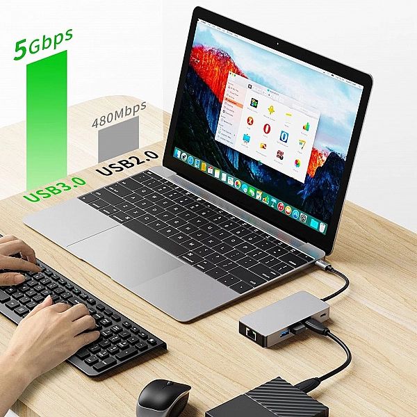 Tech-Protect Hb05 Hub Adapter 9In1 Type-C + Usb2.0 + Usb3.0 + Hdmi 4K