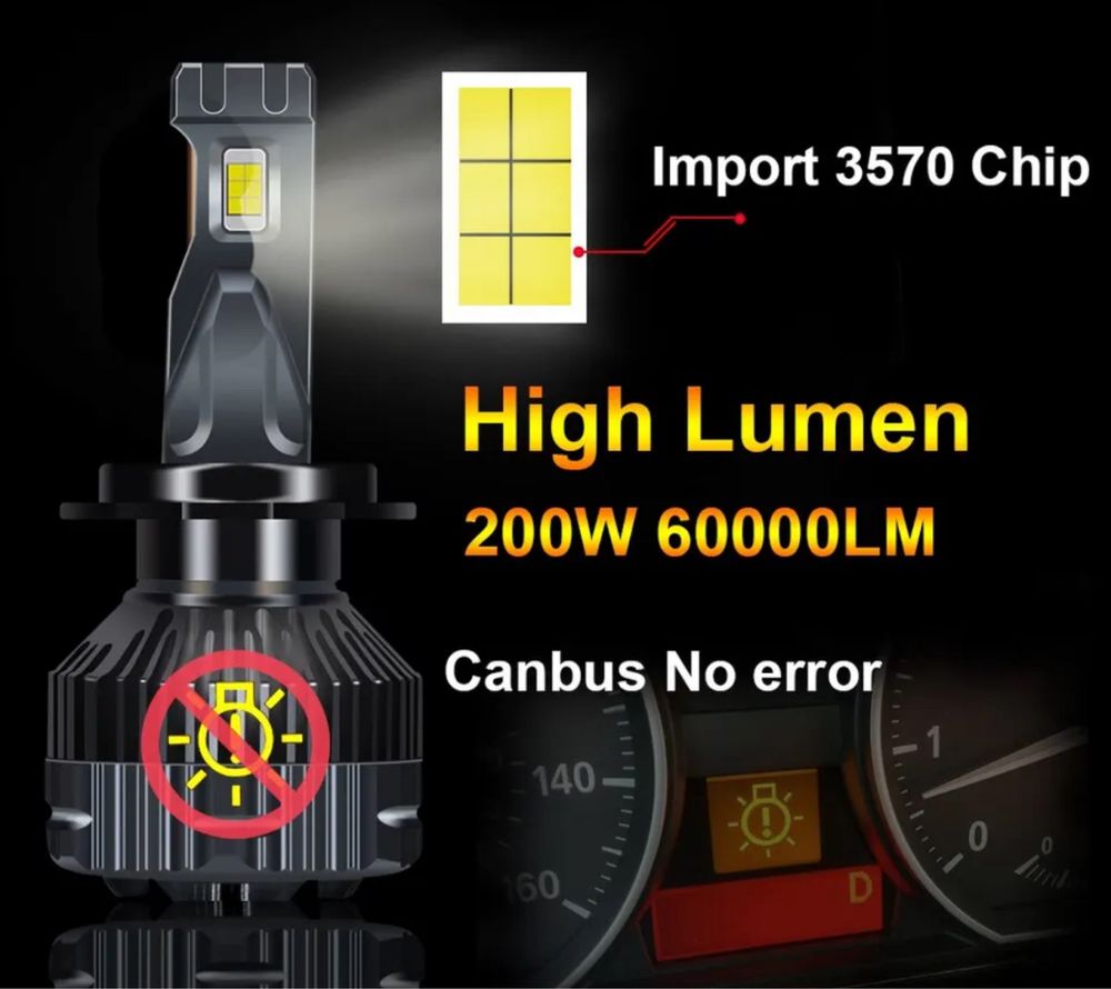Лампы Super LED H8/H9/H11 200w