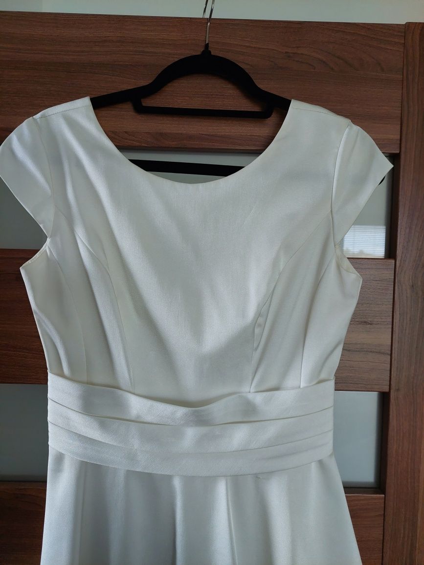 Sukienka z tiulem Francoise 38, kolor śmietankowa biel moze byc slubna