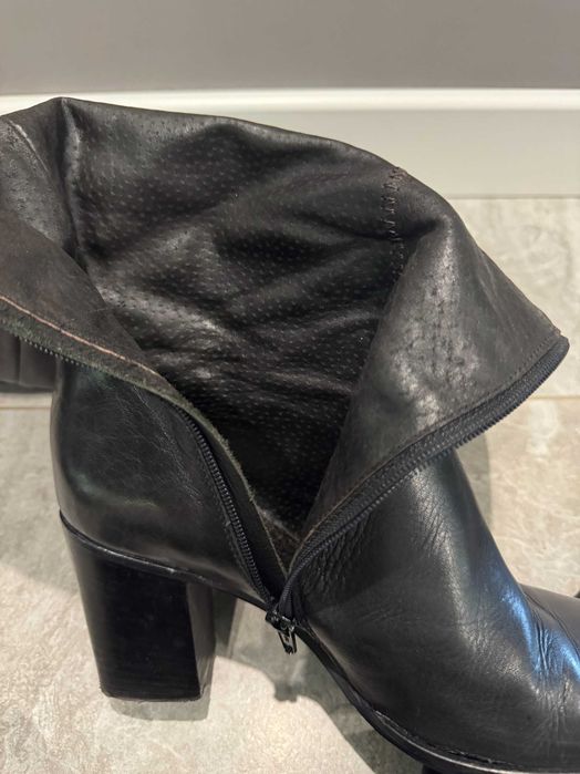 Чоботи жіночі шкіряні чорні Emanuele Gelmetti 40 розмір