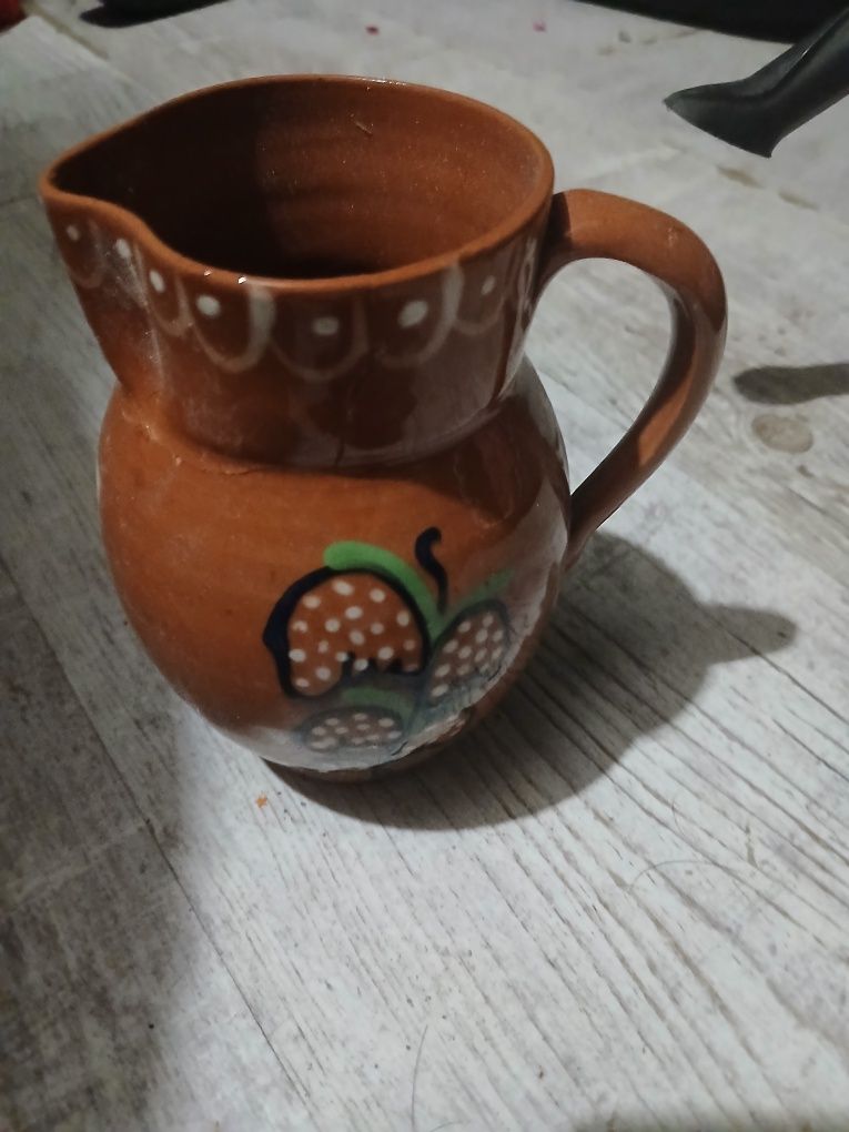 dzban gliniany vintage brązowy