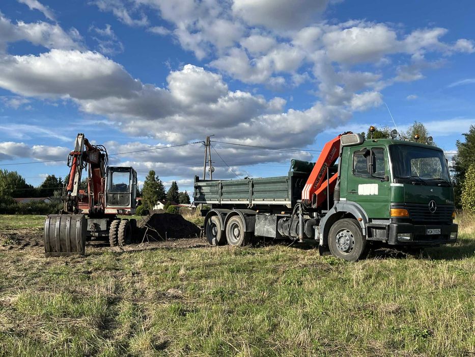 Piach, ziemia, kruszywa, pellet, transport wywrotka + HDS, koparka