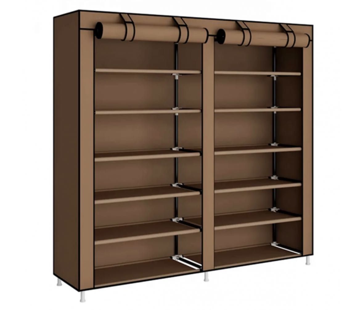 Тканинна шафа для взуття 12 полиць Storage Wardrobe 2712 Коричневий