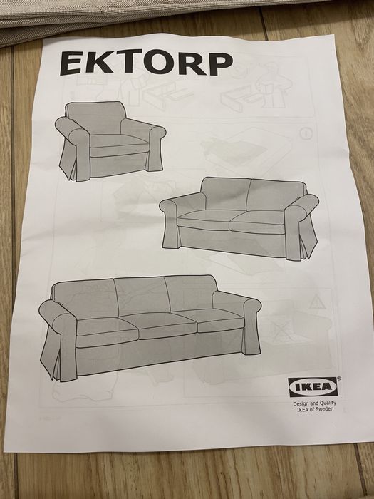 Nowy oryginalny pokrowiec na 3 osobową sofę Ektorp Ikea